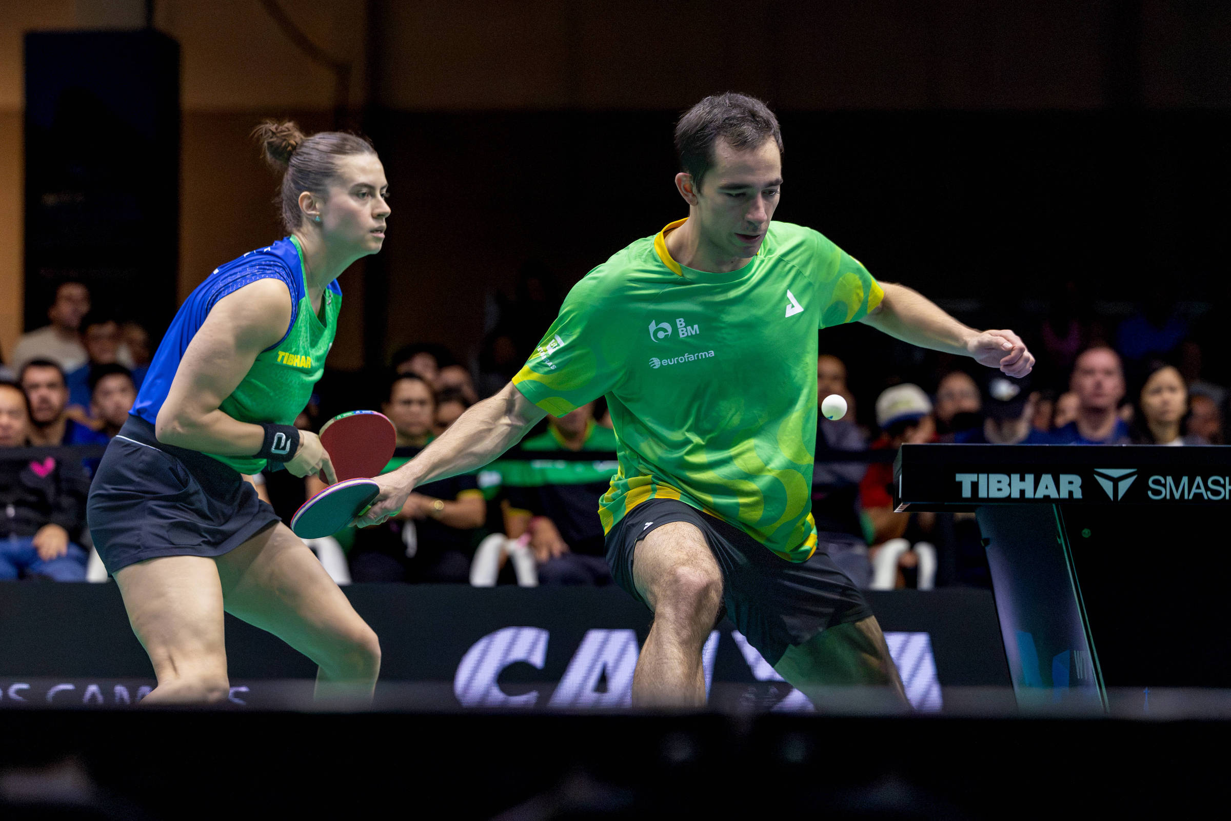 Hugo Calderano e Bruna Takahashi perdem WTT no Brasil nas duplas mistas