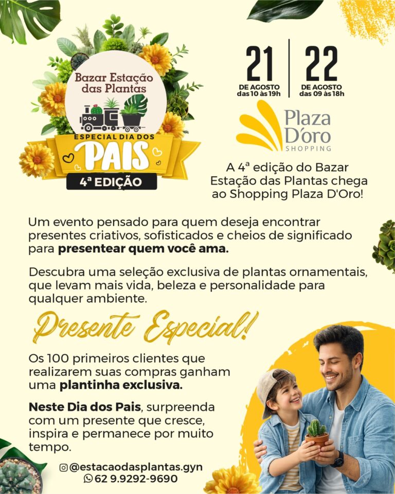 Bazar Estação das Plantas reúne variedade de espécies e opções de presentes no Plaza D’Oro!