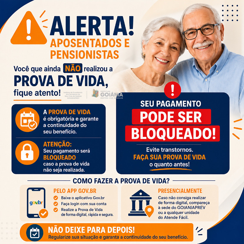 GoianiaPrev divulga lista de beneficiários que precisam fazer prova de vida para regularizar pagamento